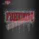 Shimmery Freedom Iron on Rhinestone Transfer custom letter heat transfer